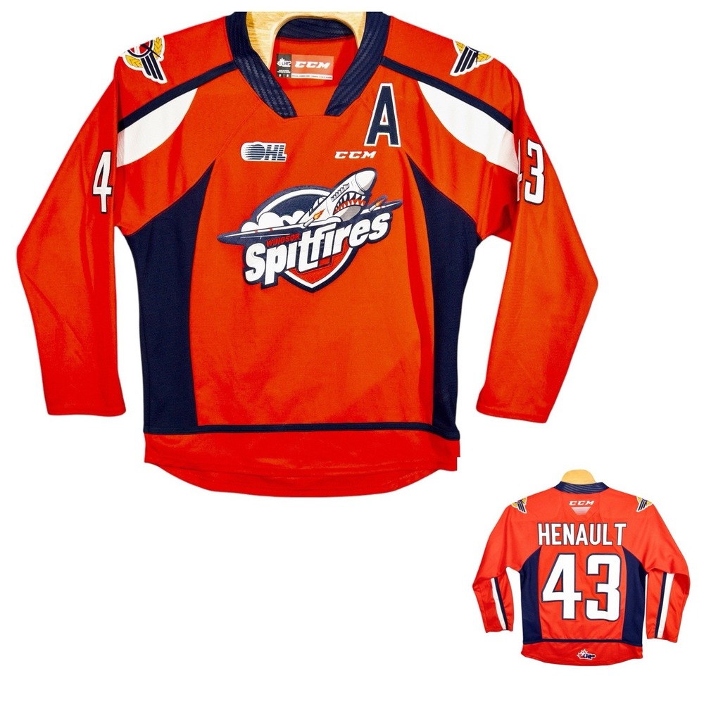 CCM Windsor‎ Spitfires Winnipeg Jets Henault Jersey Mens Medium NHL CHL